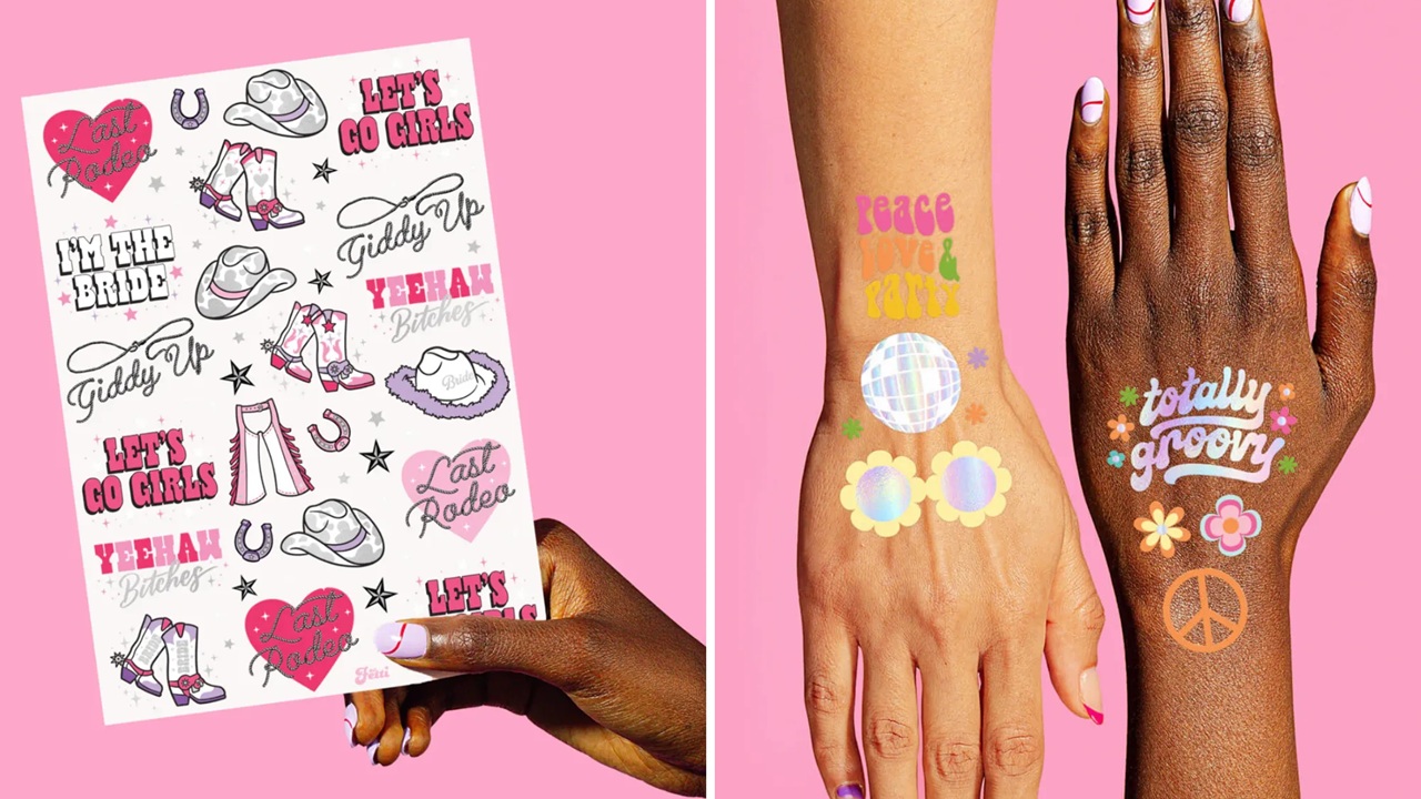 Custom Metallic Tattoos for Bachelorette Parties by Gowell Printing